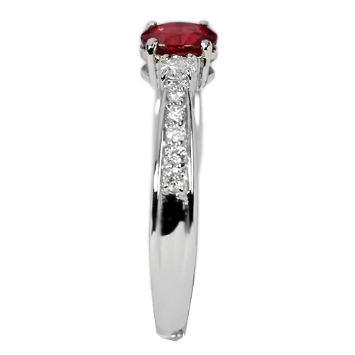 非加熱ピジョンブラッドルビー0.44ct ダイヤモンド0.2ct