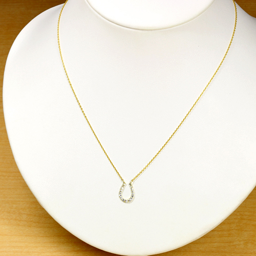 ダイヤモンド0.2ct ホースシュー（馬蹄）モチーフ イエローゴールド 