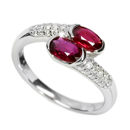 ルビー 0.8ct ダイヤモンド プラチナ リング（指輪）【品質保証書/宝石