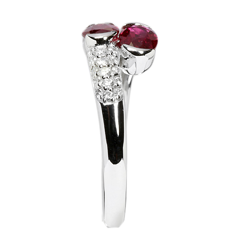 ルビー 0.8ct ダイヤモンド プラチナ リング（指輪）【品質保証書/宝石