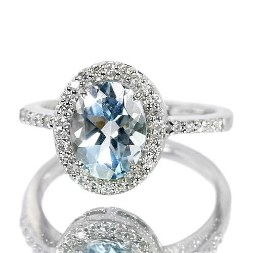 アクアマリン約1.3ct ダイヤモンド プラチナ リング（指輪