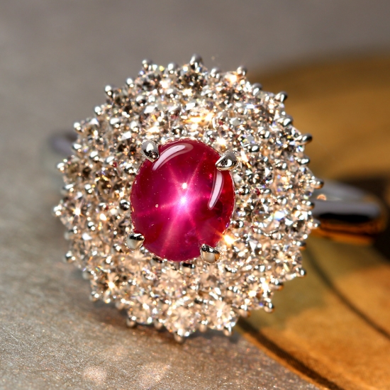 第36回抽選販売＞ミャンマー産スタールビー1.5ct ダイヤモンド1ct