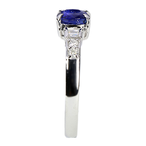 コーンフラワーサファイア0.9ct ダイヤモンド プラチナ リング（指輪 