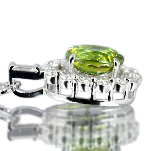 スフェーン2.4ct ダイヤモンド0.48ct プラチナ ネックレス【品質 スフェーン2.4ct ダイヤモンド0.48ct プラチナ ネックレス【品質