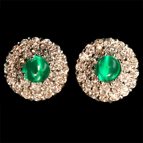 ラスト★新品未使用品★ 希少★コロンビア産トラピチェエメラルドピアス ビズー公式】エメラルド(コロンビア産) K18/K10ピアス(片耳)・セルマン