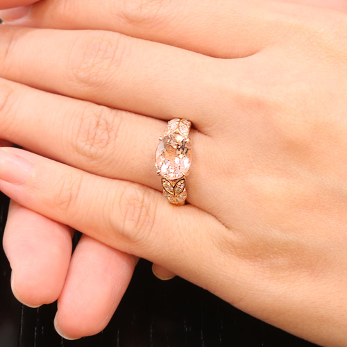 専用です　ピンクゴールド モルガナイト3.57ct ダイヤモンド　指輪　リング モルガナイト ダイヤモンド ピンクゴールド リング（指輪）【品質