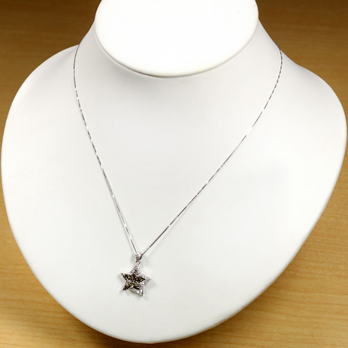 ブラウンダイヤモンド&ダイヤモンド0.3ct スターモチーフ ホワイト