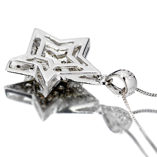 ブラウンダイヤモンド&ダイヤモンド0.3ct スターモチーフ ホワイト