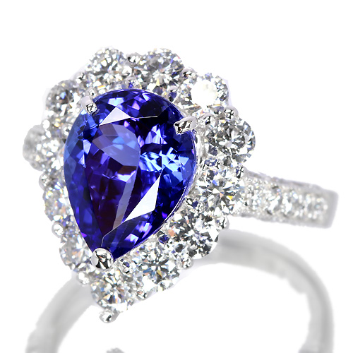 タンザナイト3ct以上 (トッピン) ダイヤモンド1.7ct プラチナ リング