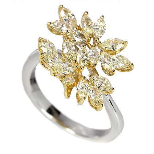 第44回抽選販売＞ イエローダイヤモンド1.5ct 柊デザイン
