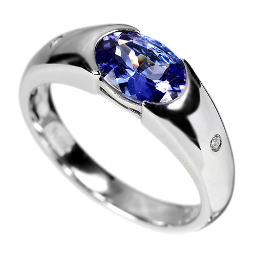 タンザナイト1ct ダイヤモンド プラチナ リング（指輪）【品質保証書 