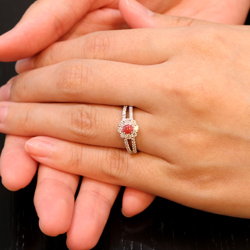 コンクパール0.3ct ダイヤモンド0.5ct プラチナ リング（指輪）【品質 