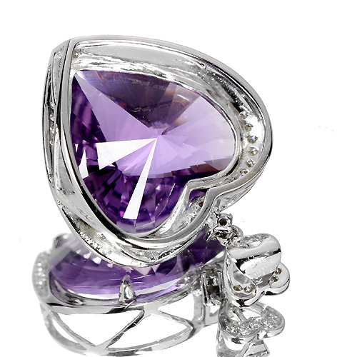 第46回抽選販売＞ アメシスト約8ct ダイヤモンド ハートシェイプ