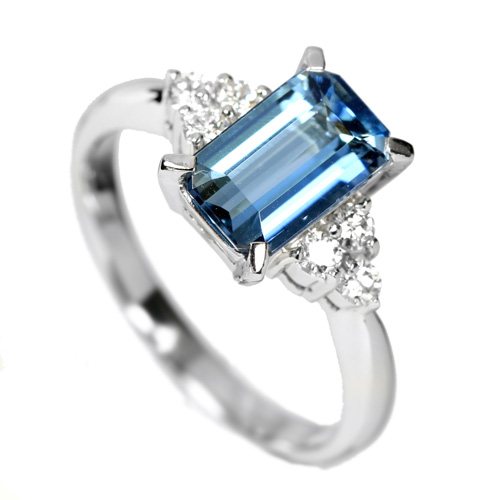 第48回抽選販売＞ ブラジル産サンタマリアアクアマリン1.5ct ダイヤモンド プラチナ リング【ソーティング付】【動画あり】【レビュー必須/当選人数1名様】当選通知済み  抽選販売ジュエリー ジュエリー通販リジュー | レアストーン・高級ジュエリーオンラインショップ