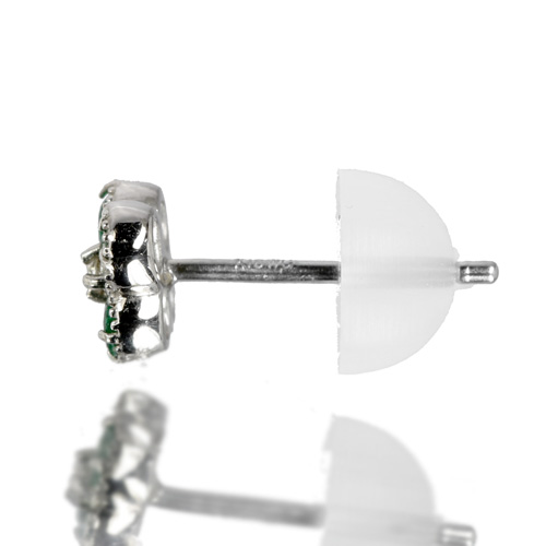 エメラルド 0.28ct ダイヤモンド フラワーモチーフ ホワイトゴールド 