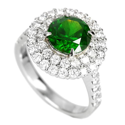 【爆売り！】 ロシア産デマントイドガーネット2ct ダイヤモンド1ct プラチナ ガーネット