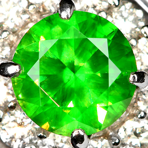 ロシア産デマントイドガーネット約1ct ダイヤモンド0.77ct プラチナ  