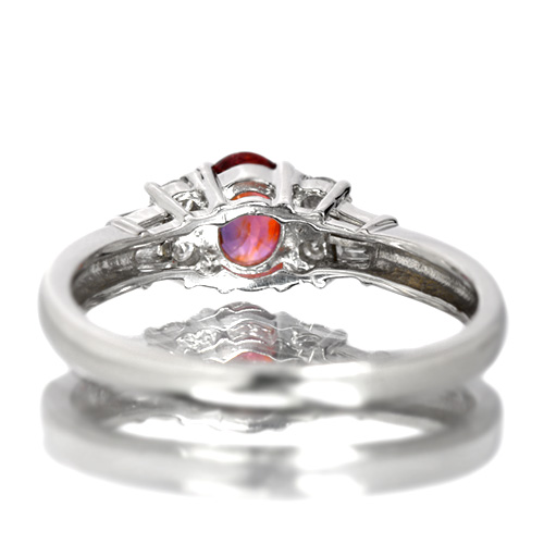 非加熱パパラチアサファイア 0.7ct ダイヤモンド 1.0ct プラチナ