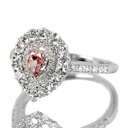 ピンクダイヤモンド0.4ct/FOP ダイヤモンド0.8ct プラチナ リング 