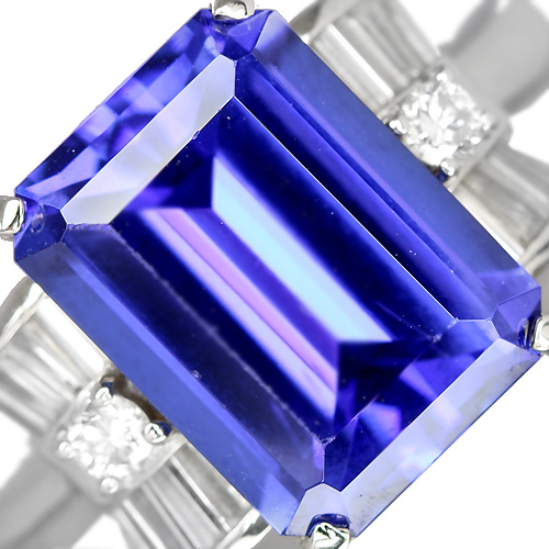 タンザナイト5.55ct、ダイヤモンド0.37ct、プラチナネックレスpt900 