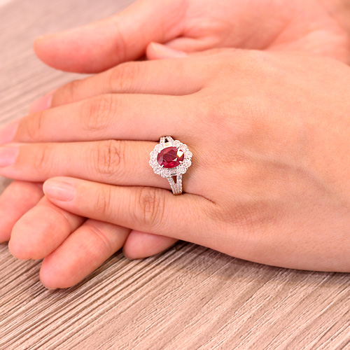 第52回抽選販売＞ミャンマー産ルビー2.3ct ダイヤモンド1ct