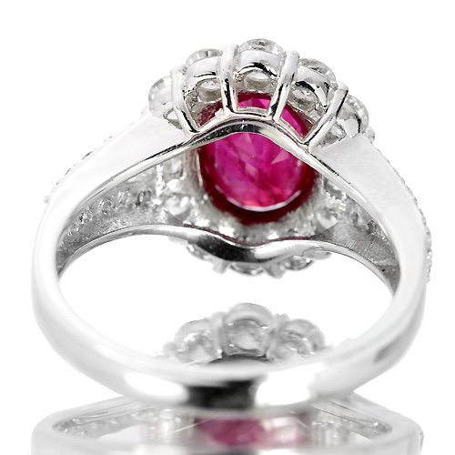 スクエアルビー　ダイヤモンド　リング　0.75/0.11ct　プラチナ 第52回抽選販売＞ミャンマー産ルビー2.3ct ダイヤモンド1ct