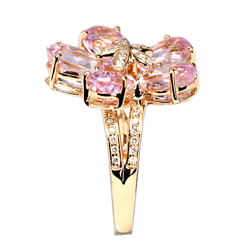 クンツァイト7.8ct ダイヤ フラワーモチーフ ピンクゴールド