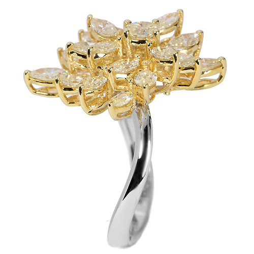 イエローダイヤモンド2ct 柊デザイン プラチナ/イエローゴールド