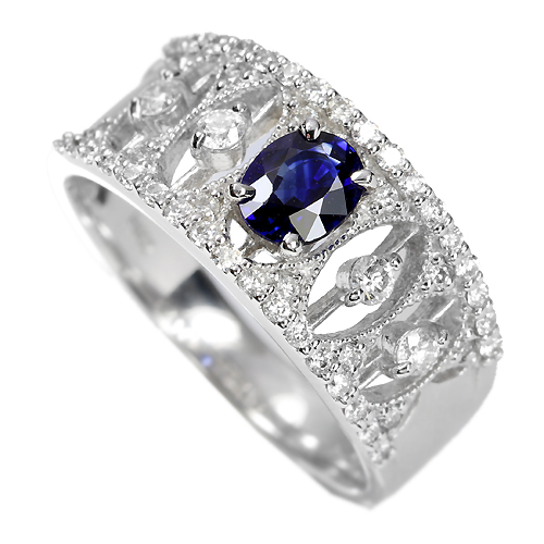 ロイヤルブルーサファイア0.5ct ダイヤモンド プラチナ リング(指輪