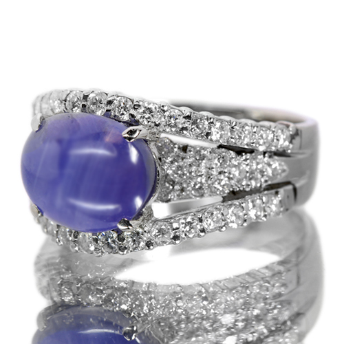第58回抽選販売＞スターサファイア5.2ct ダイヤモンド0.8ct