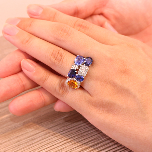 サファイア リング プラチナ ダイヤモンド 鑑別書 ソーティング 【公式