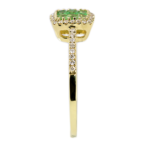 グリーンガーネット0.3ct ダイヤモンド ミステリーセッティング