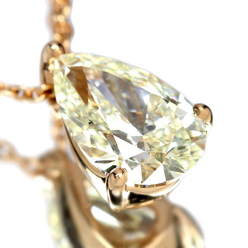 ダイヤモンド1ct/IF ペアシェイプ ピンクゴールド ネックレス【品質