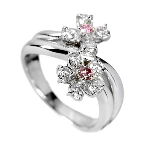 リング ダイヤモンド1.3ct ピンクサファイア0.24ct フラワーリング プリンセスダイヤモンド ピンクサファイアリング D 1.028ct PS