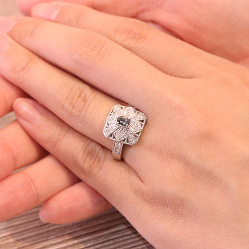 アレキサンドライトプラチナリング アレキサンドライト 0.27ct ダイヤモンド 0.7ct プラチナ リング(指輪