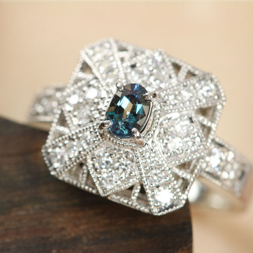 アレキサンドライトプラチナリング アレキサンドライト 0.27ct ダイヤモンド 0.7ct プラチナ リング(指輪