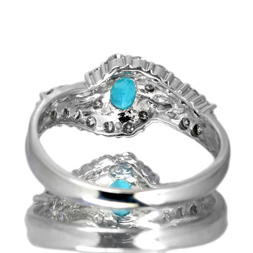 ブラジル産パライバトルマリン0.3ct ダイヤ0.5ct Pt リング（指輪 