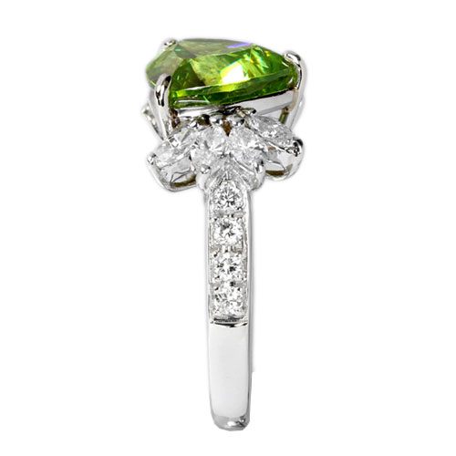 スフェーン3.7ct ダイヤモンド1ct プラチナ リング(指輪)【品質保証書 