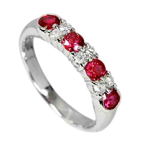 ルビー0.6ct ダイヤモンド プラチナ リング(指輪)【品質保証書/宝石