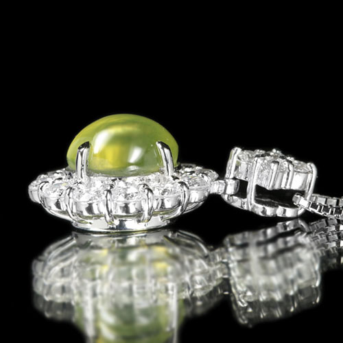 クリソベリルキャッツアイ2.5ct ダイヤモンド0.7ct プラチナ