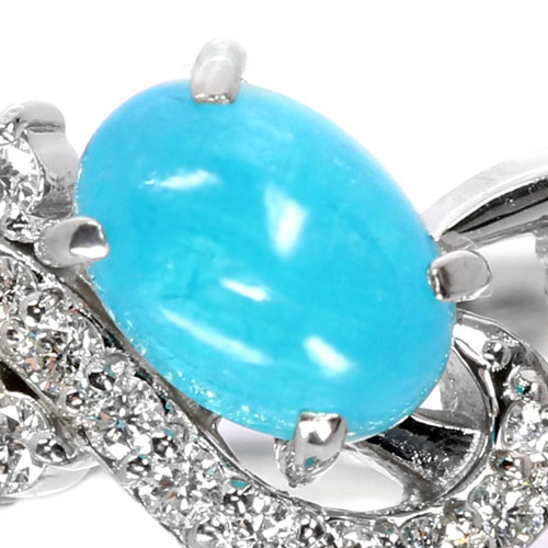 ブラジル産パライバトルマリン0.9ct ダイヤモンド プラチナ リング