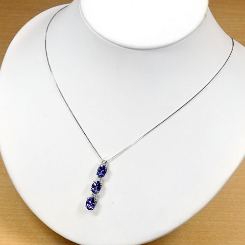 タンザナイト 4.1ct ダイヤモンド プラチナ 3ピース ネックレス【品質
