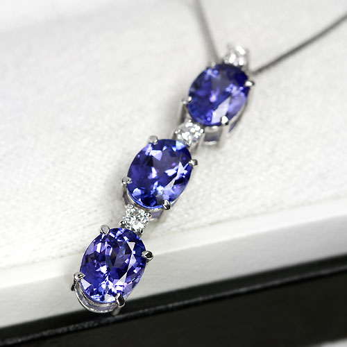 タンザナイト 4.1ct ダイヤモンド プラチナ 3ピース ネックレス【品質