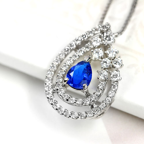 アウイナイト、ダイヤモンド、プラチナネックレス アウイナイト0.22ct ダイヤモンド プラチナ ネックレス【品質保証書