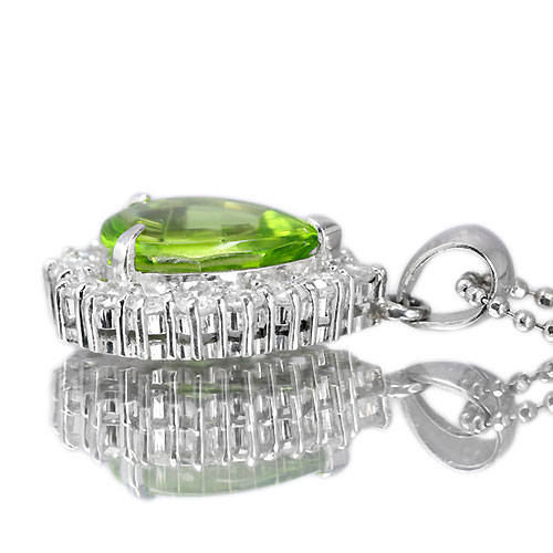 ペリドット2ct ダイヤモンド プラチナ ネックレス 【品質保証書 ペリドット2ct ダイヤモンド プラチナ ネックレス 【品質保証書