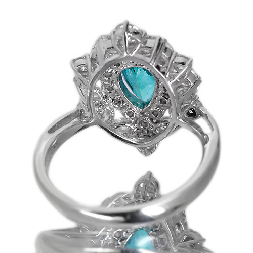 ブラジル・バターリャ産パライバトルマリン0.9ctダイヤモンド1.2ct