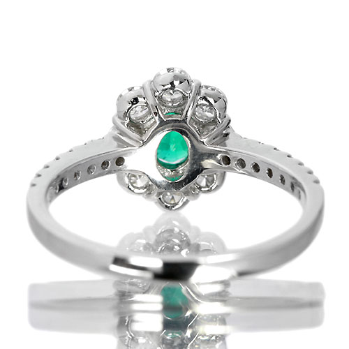 ノンオイルエメラルド0.36ct ダイヤモンド0.6ct プラチナ リング（指輪