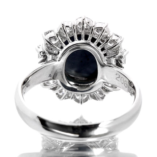ブラックオパール2ct ダイヤモンド1.1ct プラチナ リング（指輪
