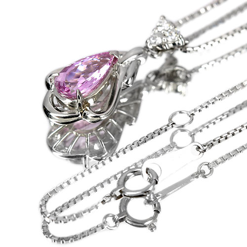 ピンクインペリアルトパーズ1.5ct ダイヤモンド プラチナ