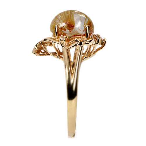 ゴールデンルチルクォーツキャッツアイ3ct ダイヤモンド イエロー
